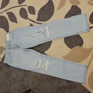 Arizona Light Wash Distressed Straight Leg Jeans, Sz 32×32